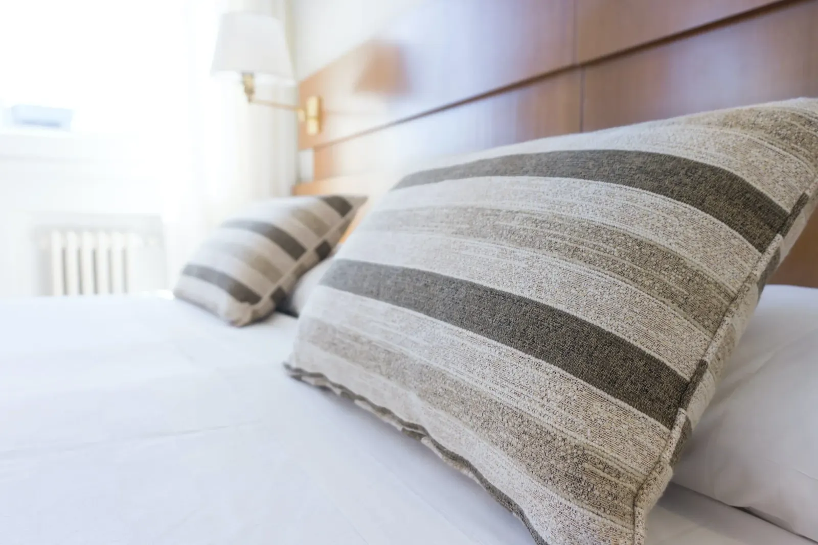 pillows on bed